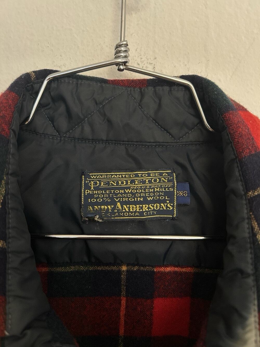 Vintage 60s Pendleton Wool Flannel Shirt Men’s L Plaid Andy Anderson Distressed